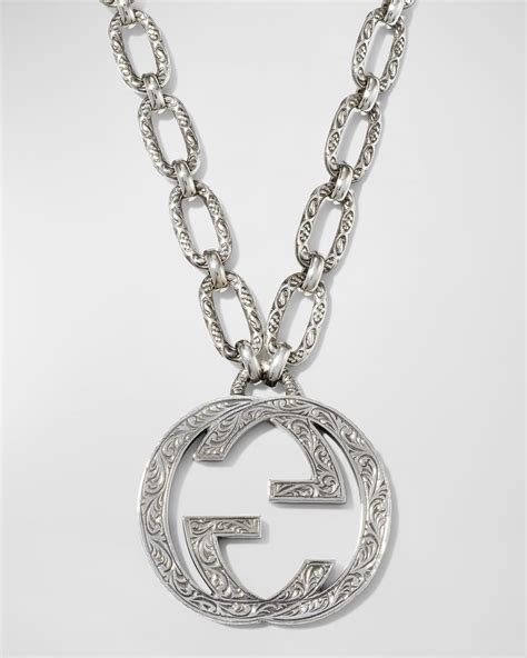 gucci pendant necklace men|gucci interlocking g heart necklace.